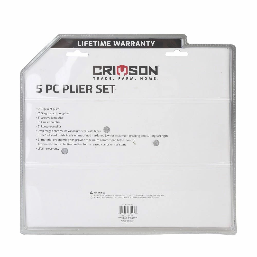 Crimson Force 5 Piece Pliers Set - CT-2432-016 - Cutters & Nippers - Image 2