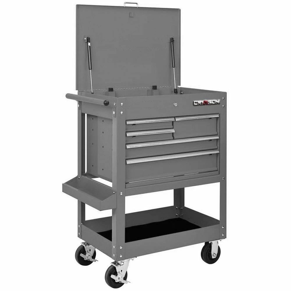 Crimson Force 30 Inch 5 Drawer Tool Cart Gray - 24570005 - Tool Boxes - Image 3
