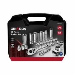 Crimson Force Tools 18 Piece 3/8" Drive SAE Socket Set In Case - 7019307 - Sockets & Socket Sets