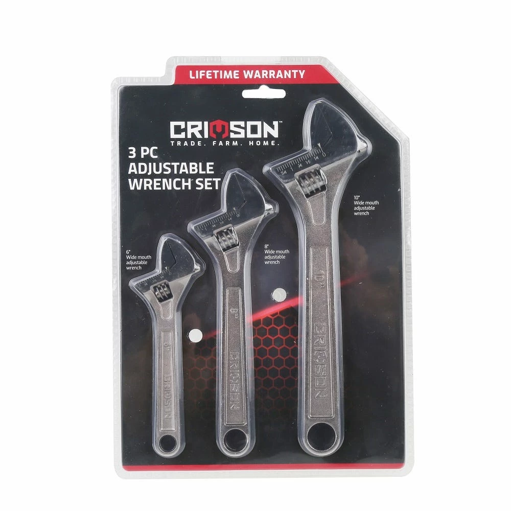 Crimson Force 3 Piece Adjustable Wrench Set CT-2431-004 - Wrench & Wrench Sets