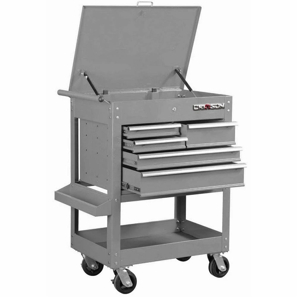 Crimson Force 30 Inch 5 Drawer Tool Cart Gray - 24570005 - Tool Boxes - Image 2