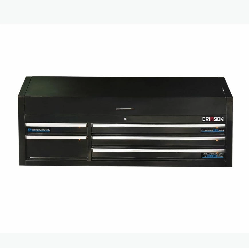 Crimson Force 61-Inch 5 Drawer Top Chest in Black - FR6105A-RK - Tool Chests
