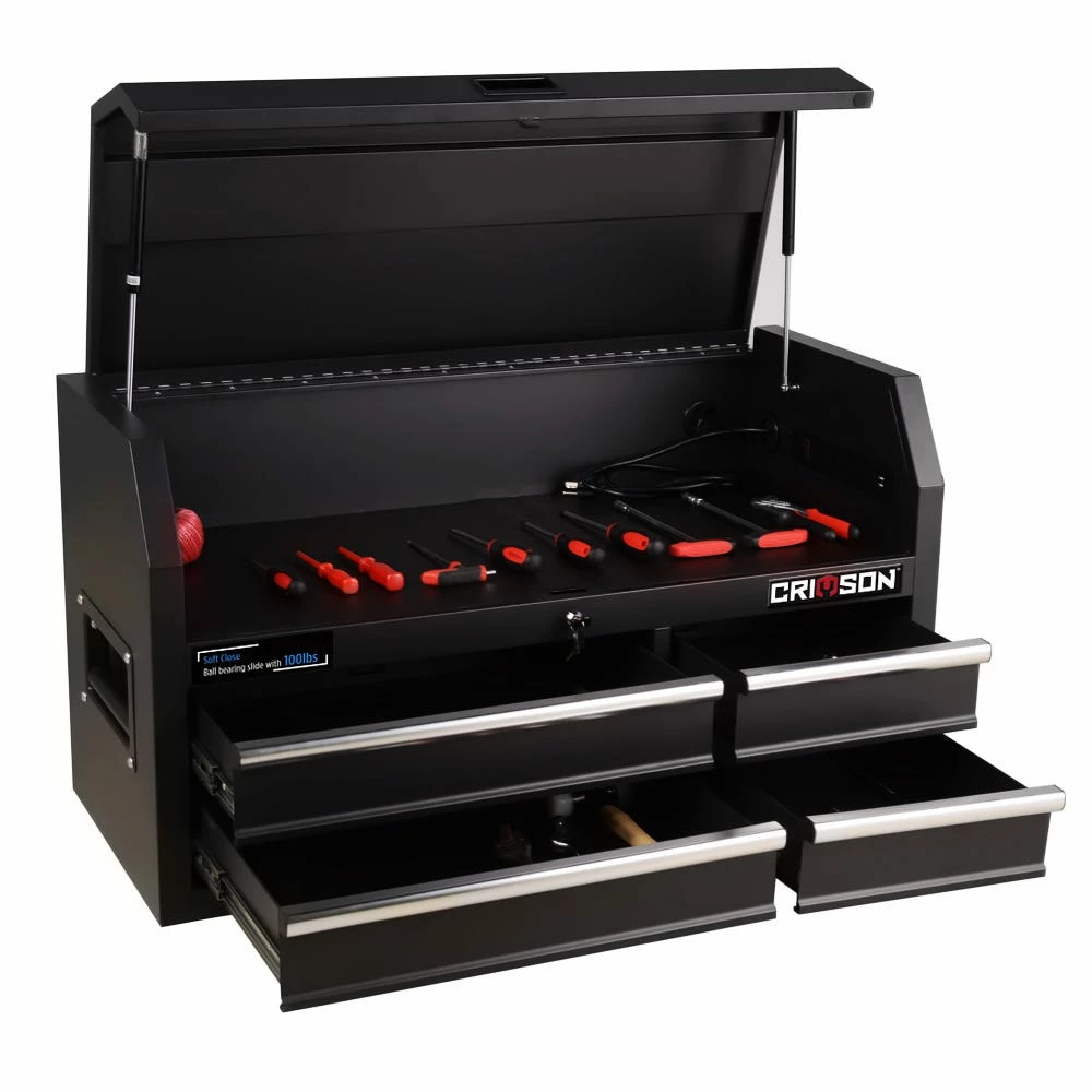 Crimson Force Top 4 Drawer 42" Gloss Black - CT421804ASC-RK - Tool Boxes - Image 4