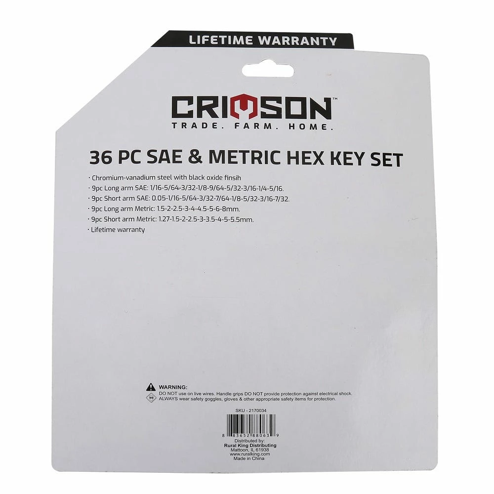 Crimson Force 36 Piece SAE and Metric Hex Key Set - CT-2441-002 - Hex Keys - Image 2