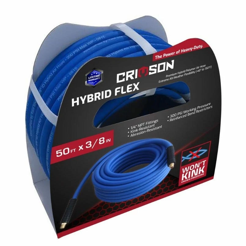 Crimson Force Air Hose Hybrid Flex 3/8 x 50 - 88-228-0204 - Air Compressor Accessories