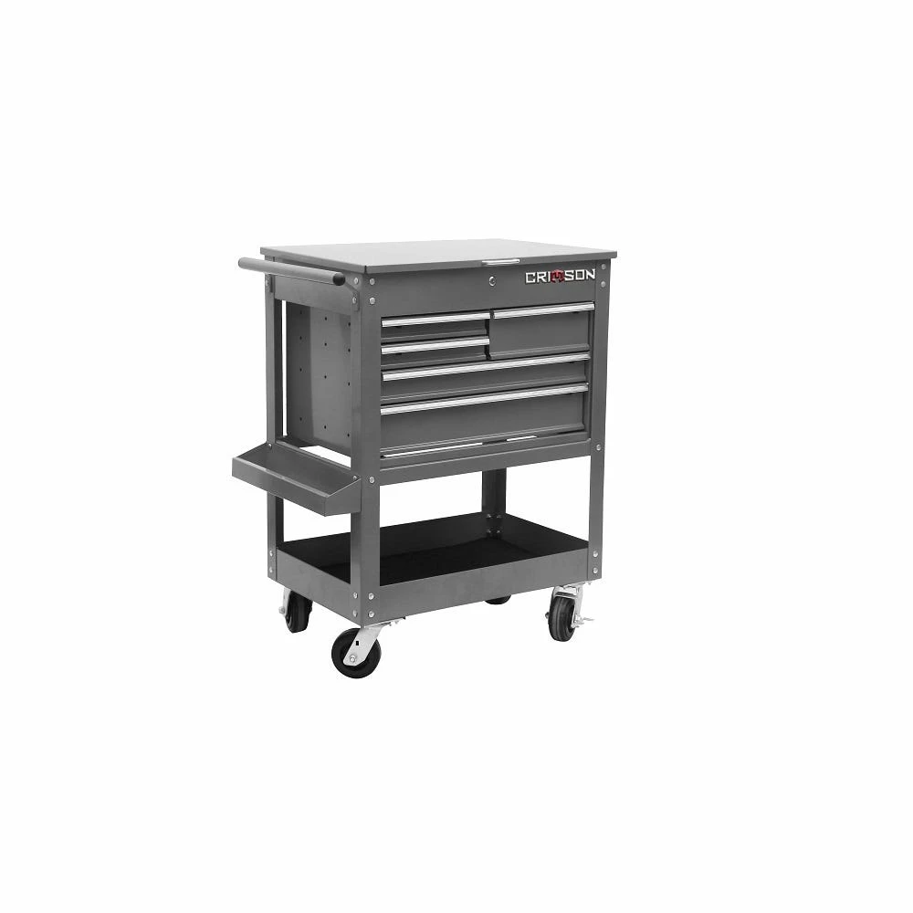 Crimson Force 30 Inch 5 Drawer Tool Cart Gray - 24570005 - Tool Boxes